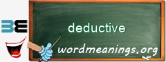 WordMeaning blackboard for deductive